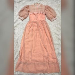 Vintage 1970s Edwardian Style Dress